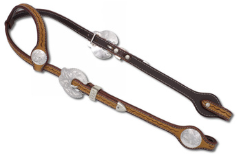 uzda na jedno ucho wykonane z argentyńskiej skóry w kolorze jasnohnědým