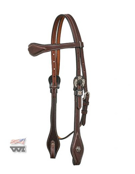 uzda horseman´s tack z klamrą w kształcie kwiatu / ciemnoolejowane