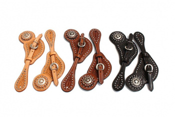 Profiline Sporenriemen - US Leder - Breit mit Concho & Dots