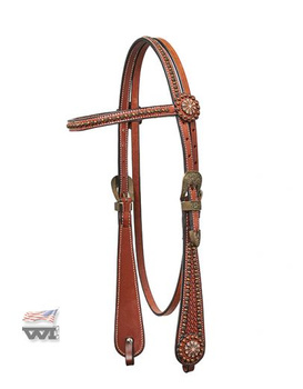 uzda horseman´s tack vaquero / z miedzianymi kropkami