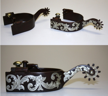 KY Show Sporen - Braun mit Silver - Clear Stones