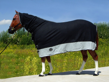 TOP SCORE Abschwitzdecke - HALSTEIL - SCHWARZ / GRAU - 74" bis 80"