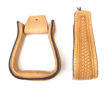 EE Tack Ledersteigbügel - gepolsterte Trittfläche - Basket / HELL - WR-506