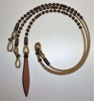 Romal Reins - Natur mit Braun Braiding - AE-168