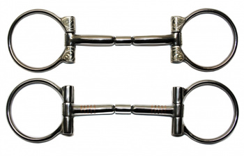 KS SS B. Allen D-Ring Snaffle – SS Roller - 5 '' oder 5,5 '' Breite (20441)