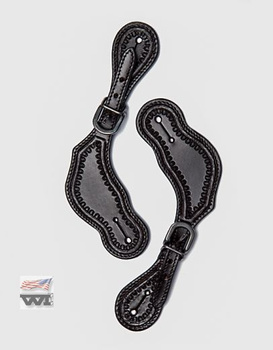 women's spur straps wi tooled / ciemnolejowane