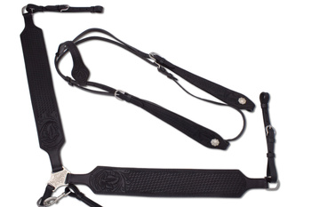 zestaw lptrick bridle + napierśnik dla konia zimnokrwistego / całe czarne