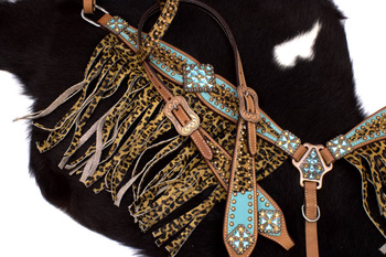 zestaw lptrick bridle + napierśnik pokazowy / turkusowy