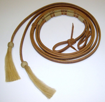 EE Tack Zügel - 5/8 '' - Harness Leder - mit Rawhide & Tassel