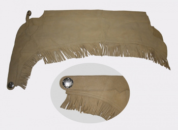 Chaps mit Fransen - Wildleder - Reissverschluss - S bis XL - SAND