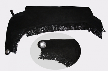 Chaps mit Fransen - Wildleder - Reissverschluss - XS bis XL - SCHWARZ