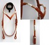 "EE Tack" - Kopfstück - Harness - Round End's - Silver Pipe's / Rawhide - "V" Stirnband