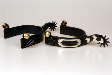 BS / GS Sporen - Black Steel mit German Silver