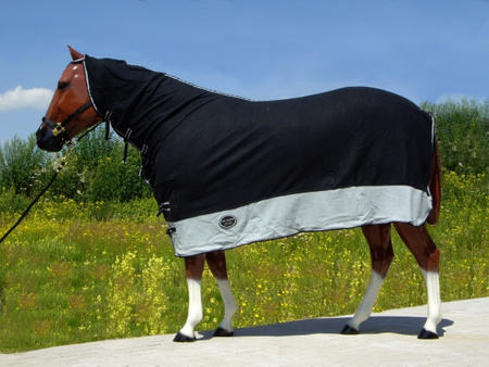 TOP SCORE Abschwitzdecke - HALSTEIL - SCHWARZ / GRAU - 74" bis 80"