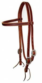 "BCL" Kopfstück Stirnband - Harness Leather - Stitched - Edelstahl Schnallen