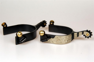 BS / GS Sporen - Black Steel mit German Silver