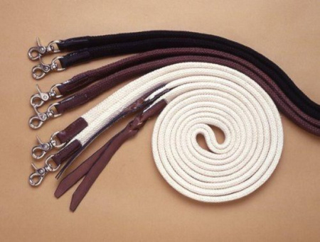 Cotton Braided Split Reins - Snap´s - BRAUN