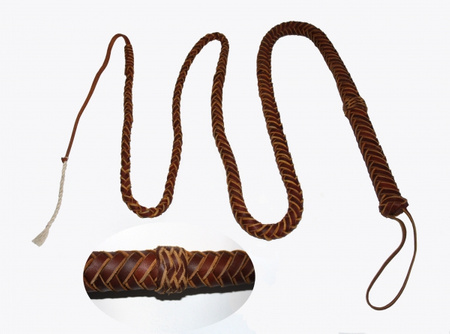 Bull Whip - Full Latigo Braided - 8'' / 250cm