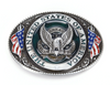 "AE" Belt Buckle - Oval - US Flag / Eagle