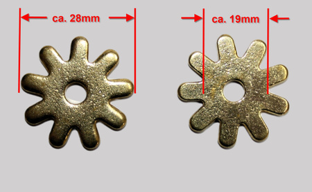 Sporenräder - Paarweise (2 Stück) - Durchmesser 28mm - 258404
