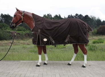 "TOUGH HORSE" - Regendecke - HALF NECK - MIT Unterdecke (50gr.) - 1680D - BRAUN - 74" bis 78"