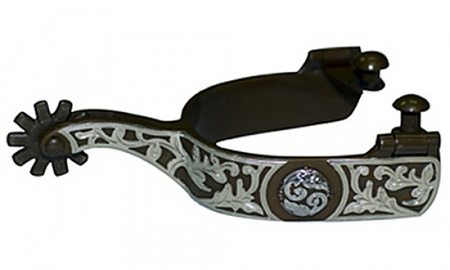 FG Spur - Antique with Floral Concho Overlay - #236121