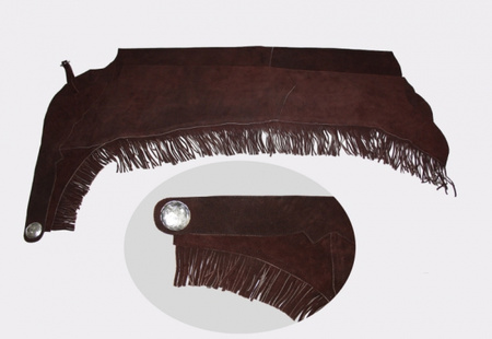 Chaps mit Fransen - Wildleder - Reissverschluss - S bis XL - BRAUN