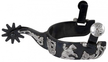 FG Spur - Black Steel Floral Reining Spur - #263130