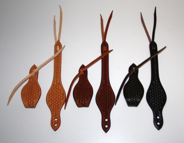 "EE Tack" Slobber End's - 3 Farben mit Basket Tooling oder Harness Leder glatt - PAARWEISE