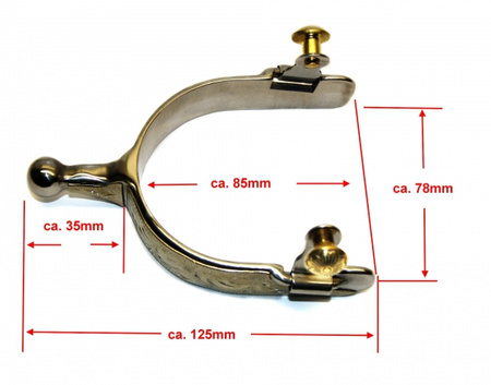 KS SS Engraved Short Ball End Spurs (35053)