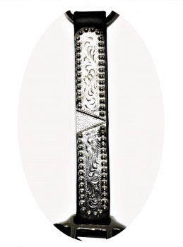 "EE Tack" Premium Show Halfter - SILBER - mit Führleine - DUNKELBRAUN - COB Size