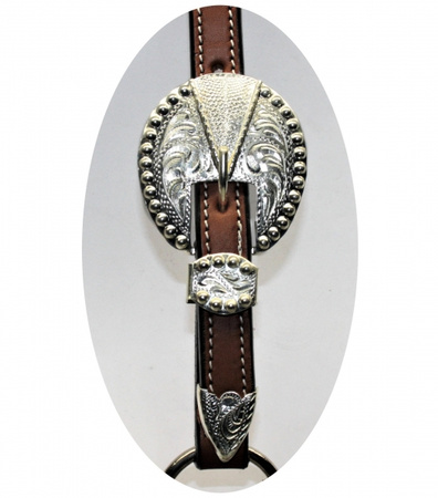 EE Tack Premium Show Halfter - SILBER - mit Führleine - MITTELBRAUN - COB Size