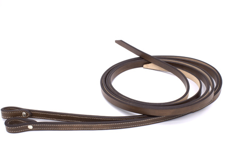 Otěže LpTrick z ozdobnymi przeszyciami / orzechowe