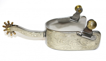 "KS" SS Engraved Cutting Spurs (35044M)