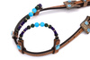 bridle lptrick brązowe z turkusowymi perełkami