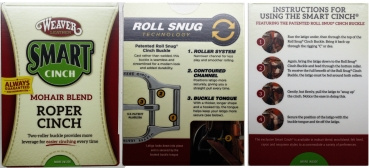 "WEAVER" Mohair 27 Strand Roper Gurt - SS Pro Roller Schnallen - ROLL SNUG - Größe 28" bis 34"