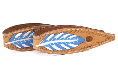 Skórzane Slobber Bars do wodzy LpTrick / z motywem pióra