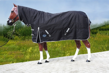 TOUGH HORSE - Regen Winterdecke - Combo mit Halsteil - 1200D - 300g filling - SCHWARZ - Größen 74´´(125cm) bis 80´´ (155cm)