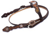 bridle lptrick w kolorze ciemnobrownm, wykonane z amerykańskiej skóry