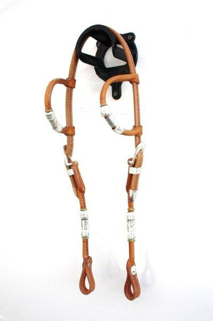 EE Tack KS - HERM. OAK LEATHER - W-131 - Silver Buckle & Roller - Doppeleinohr