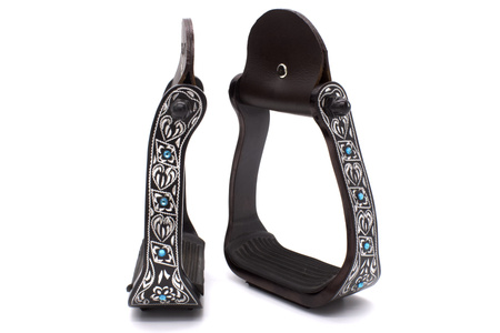 třmeny hliníkové lptrick grawerowane / z turkusowymi detalami