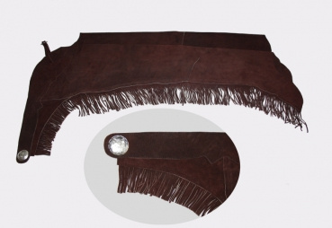 Chaps mit Fransen - Wildleder - Reissverschluss - S bis XL - BRAUN