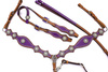 fioletowy zestaw lptrick bridle na jedno ucho + napierśnik
