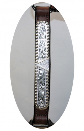 EE Tack Premium Show Halfter - SILBER - mit Führleine - MITTELBRAUN - COB Size