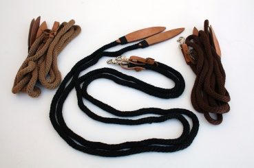 Poly Rope Split Reins mit Leder Popper - 3/4 '' - verschiedene Farben