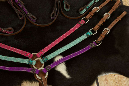 Brokatowy zestaw LpTrick ogłowie + napierśnik minishetty / shetty