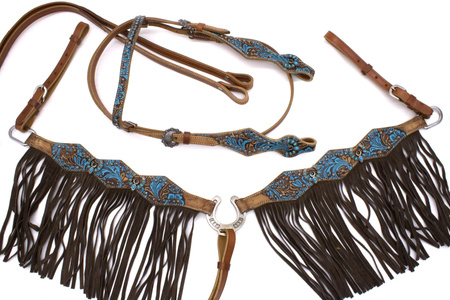 zestaw lptrick uzda + napierśnik / turkusowy