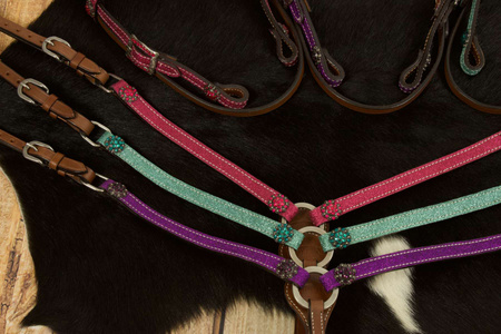 Brokatowy zestaw LpTrick ogłowie + napierśnik minishetty / shetty