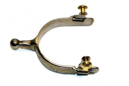 "KS" SS Engraved Short Ball End Spurs (35053)