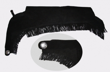 Chaps mit Fransen - Wildleder - Reissverschluss - XS bis XL - SCHWARZ